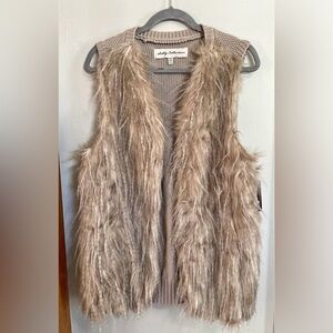 NWT Sebby Collection Women’s Faux Fur Sweater Vest Boho Festival Sz XL